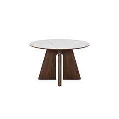 Dining Table – Matt White Marble & Walnut Veneer 160x90