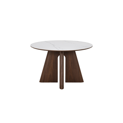 Dining Table – Matt White Marble & Walnut Veneer 160x90