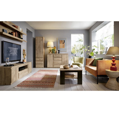 Linen Cabinet 1Door 3Shelves – Ribbeck Oak Gold