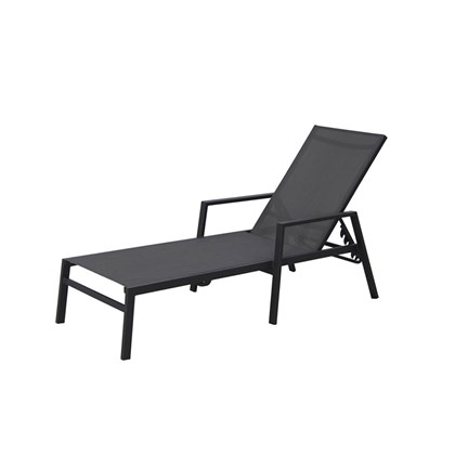 Aluminium Textilene Sunlounger Dark Grey