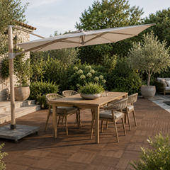 Side Pole Umbrella 3x4m –  Latte frame Sand
