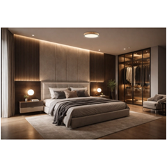 LED Ceiling Light 60W – Black, White & Oak