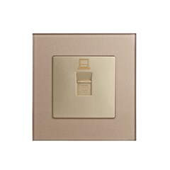 1 Gang PC Outlet Gold Temp Glass