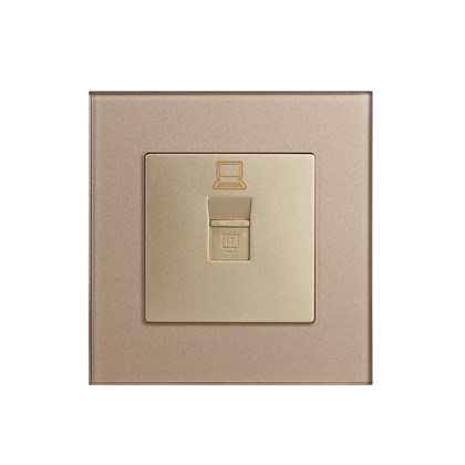 1 Gang PC Outlet Gold Temp Glass