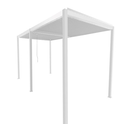 Aluminium Pergola 3.6x6 with Curtain - White