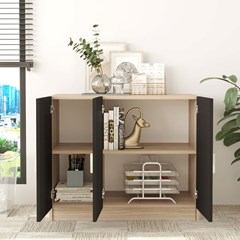 Office Cabinet Oak Larex Black