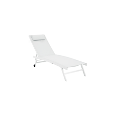 Sun Lounger – 5 Position Aluminium, White