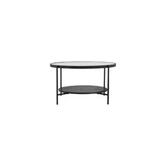 Coffee Table – Ribbed Glass & Wood Veneer