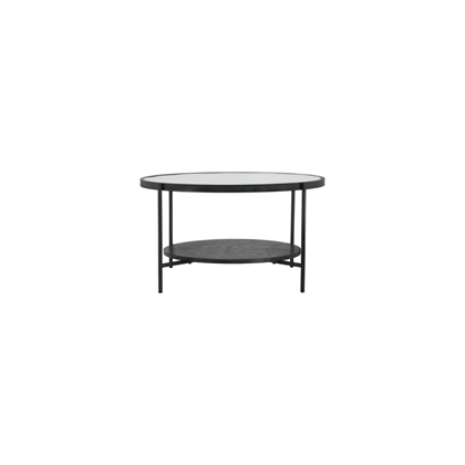 Coffee Table – Ribbed Glass & Wood Veneer