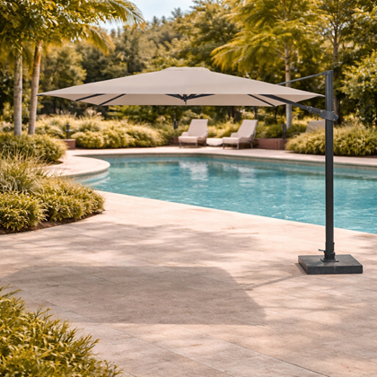 Sidepole Umbrella Siesta Prem 3x3m Taupe