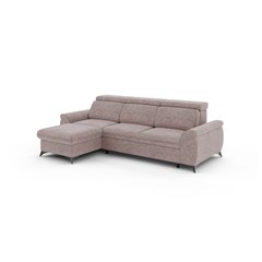 Sofa LH with Adjustable Headrests & Storage -  Grey
