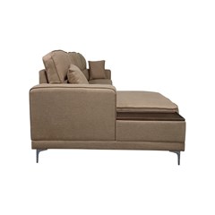 3-Seater Sofa Left Chaise Longue - Brown