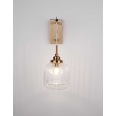 Wall Lamp-Clear Glass   Satin Gold