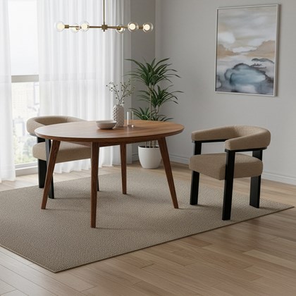 Dining Chair Taupe Boucle Fabric