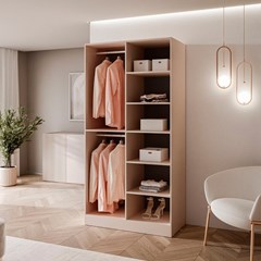 Wardrobe with Milled Glass - Cashmere