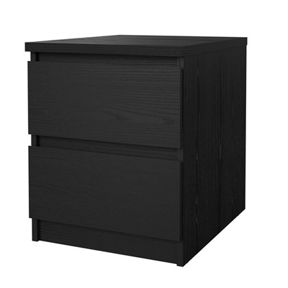 Naia Nightstand 2 drawers Black