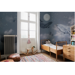 Mural Wallpaper Whales in the sky