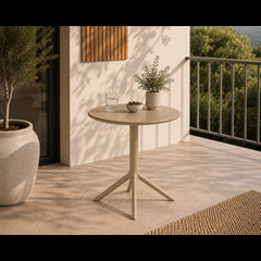 Table Round Folding  Taupe 74x60 cm