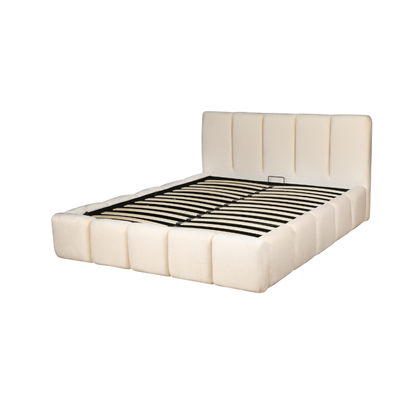 Upholstery Bed with Gaslift – Beige