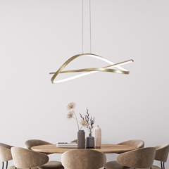 LED Chandelier – Black & Gold