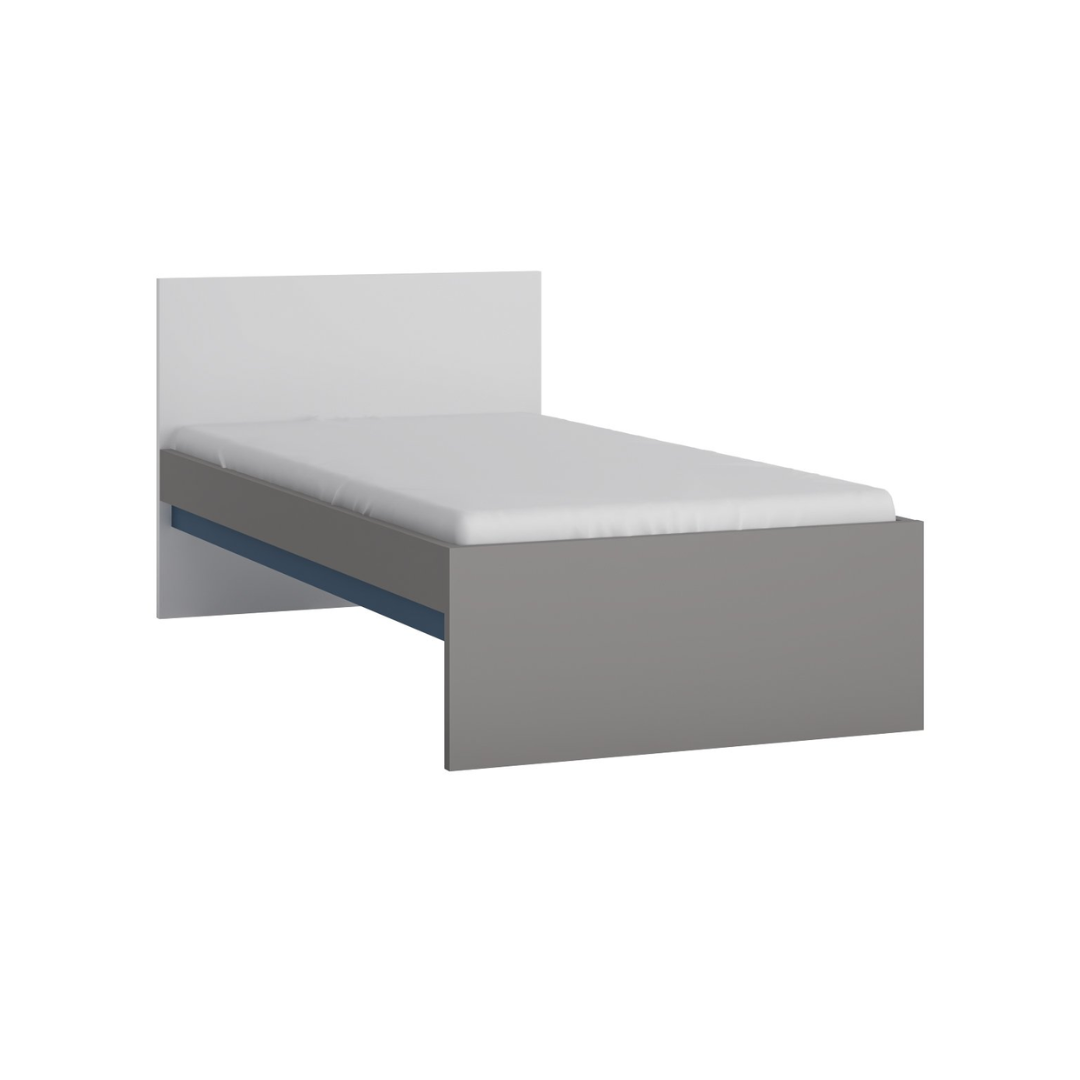Bed 90x200 – Platinum Grey & Muted Blue