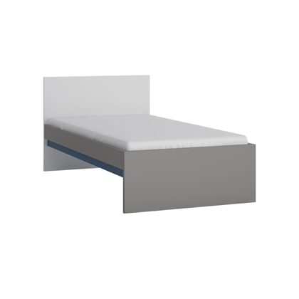Bed 90x200 – Platinum Grey & Muted Blue