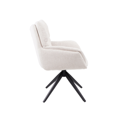 Swivel Dining Chair – White Fabric