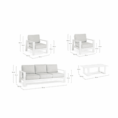 Baltic White Sofa Set of 4