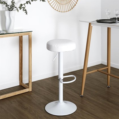 Adjustable Bar Stool Mumford White