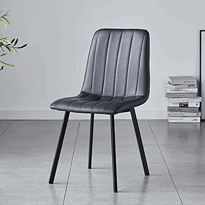 Black PU Leather Dining Chairi With Black Legs