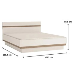 Bed 160x200cm with Gas Lift – White & Oak