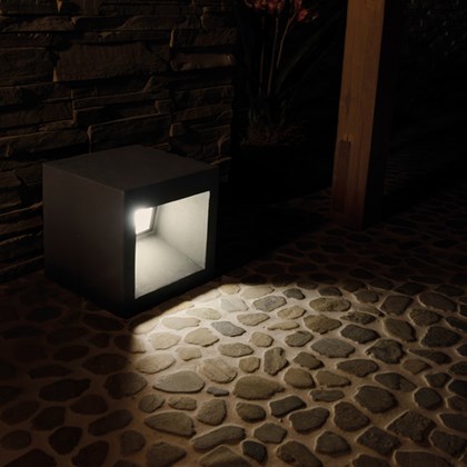 Concrete Grey Square Floor Lamp