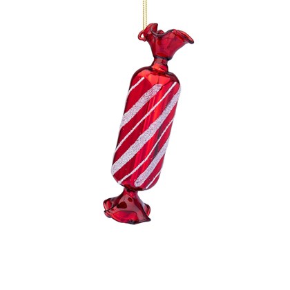 Sugary Red Glass Ornament 4x15h