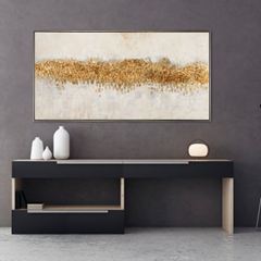 Golden Horizon Acrylic Painting – Gold  72 5x14 cm
