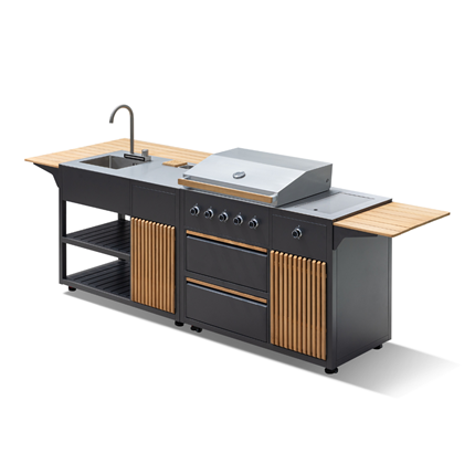 Outdoor Kitchen Unit With Grill