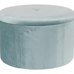 Folding Container Pouf Turquoise in Velvet