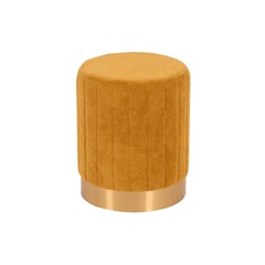 Ottoman Pouf In Velvet Ochre