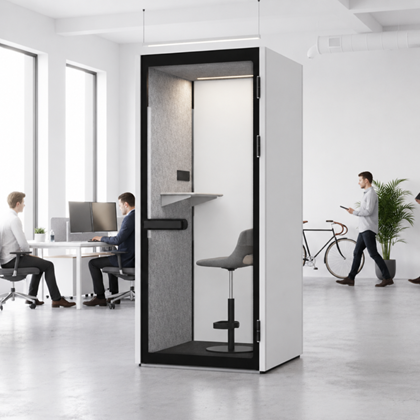 Single-Person Acoustic Booth – Grey