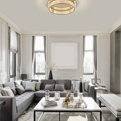Ceiling Light Aurelia with Gold Metal Crystal Design
