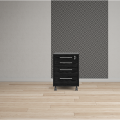Mobile Cabinet Black Woodgrain Finish