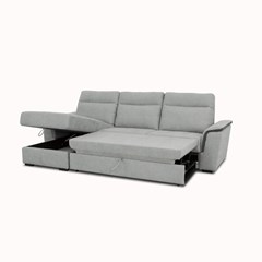 2-Seater Sofa Bed with CHL Left - Silver (BET 018)