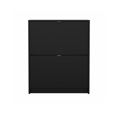 Shoes Cabinet 2 Tilting Doors Matt Black