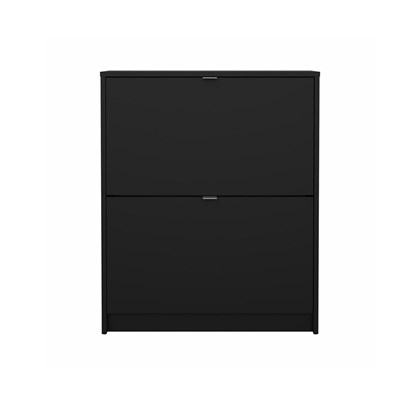 Shoes Cabinet 2 Tilting Doors Matt Black