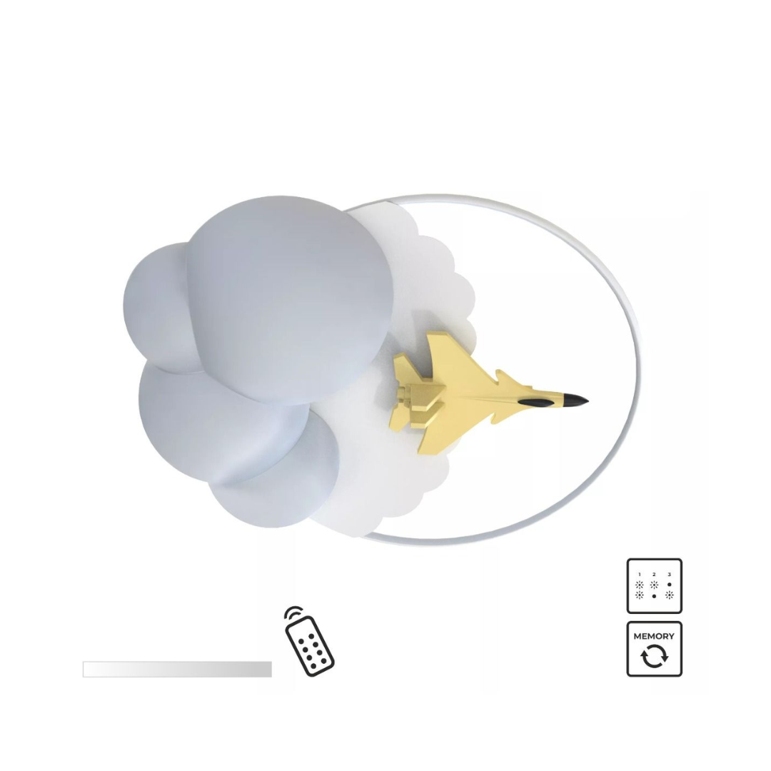 Ceiling Light - Jet Plane with Cloud Design & Remote Control