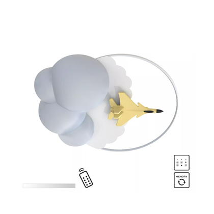 Ceiling Light - Jet Plane with Cloud Design & Remote Control