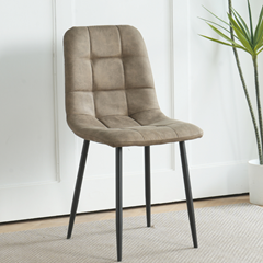Dining Chair Brown Microfiber