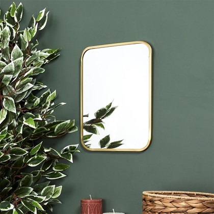 Square Mirror With Gold Contour 34x25 cm