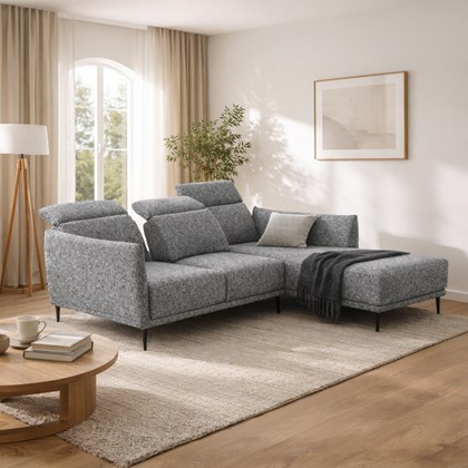 Sofa 3-Seater + Chaise Longue Right – Grey