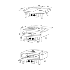 Gas Pizza Oven Black 24 Inch