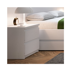Bedside Cabinet 2 Shelves – Alpine White